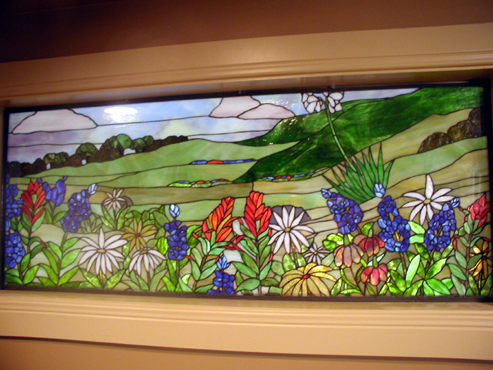 Stained Glass Texas Wildfowers Window